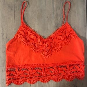 Topshop Red Crop Top